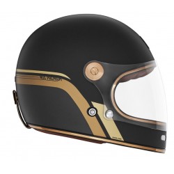 Nox Κράνος Revenge FIBERGLASS Strobe ματ μαύρο/χρυσό Jet / Open